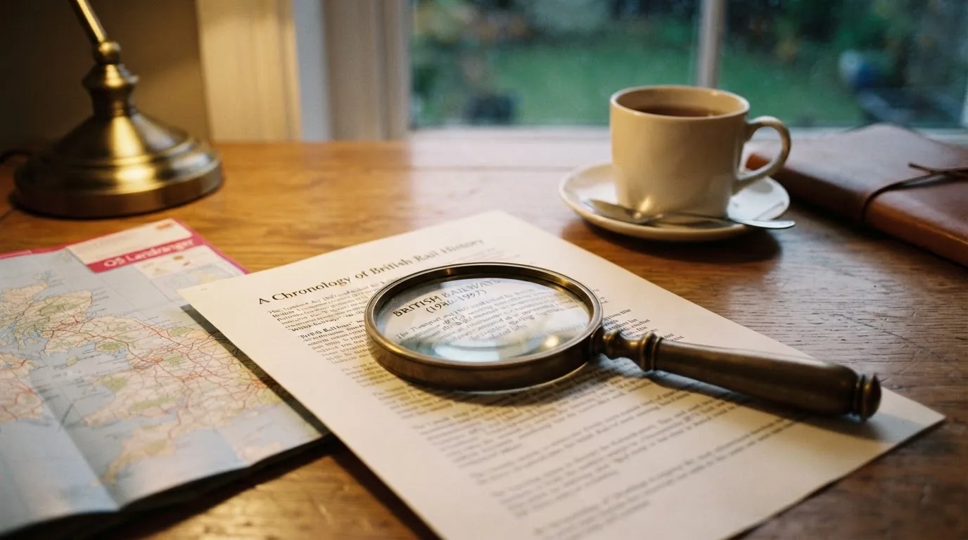 A magnifying glass held over a printed gambling licence certificate on a desk, with a UK map faintly visible in the background
